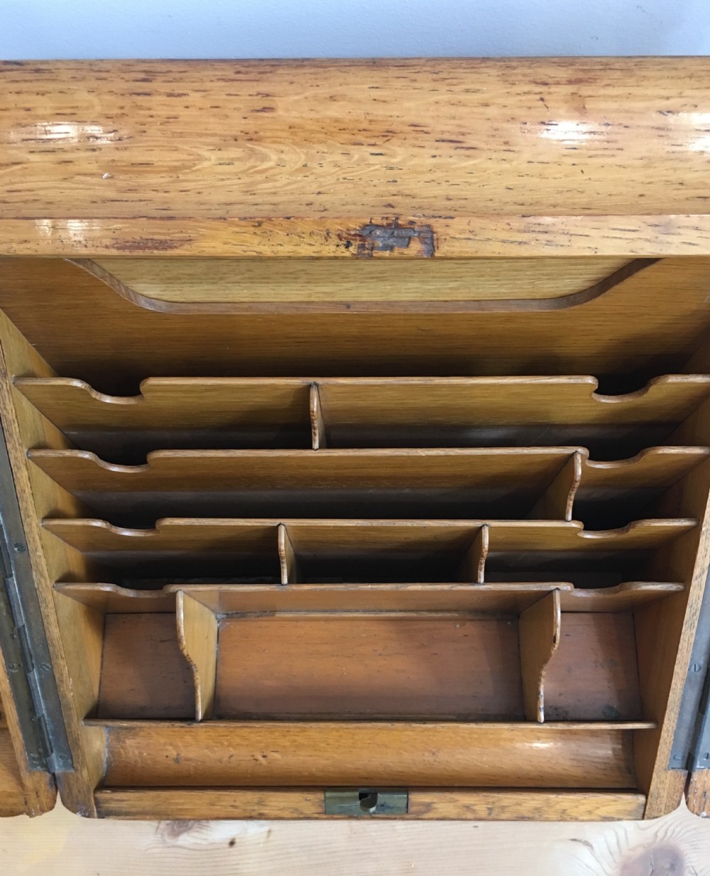 Antique Edwardian Oak Desktop Stationery Cabinet  View VIII