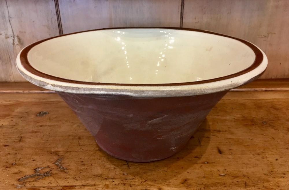 Large Antique Victorian Dairy Bowl 
