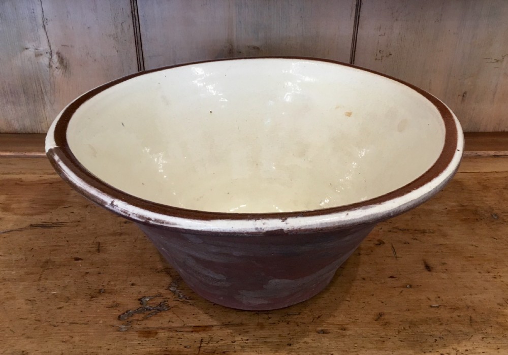 Large Antique Victorian Dairy Bowl  View II