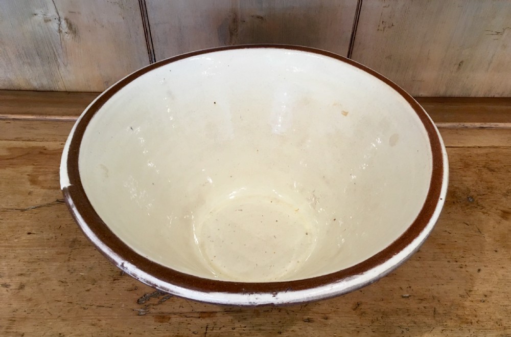 Large Antique Victorian Dairy Bowl  View V