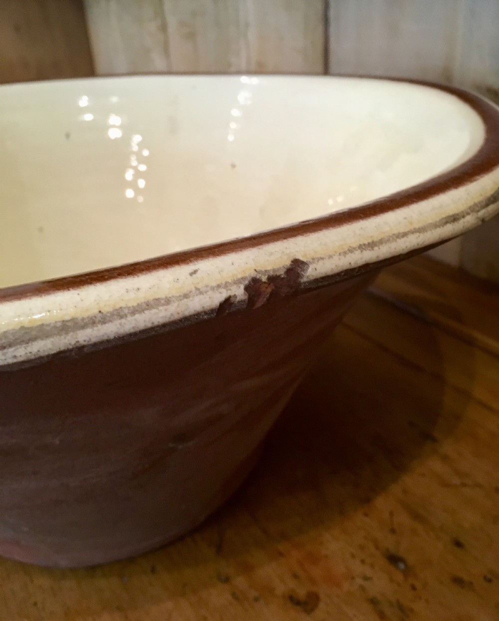 Large Antique Victorian Dairy Bowl  View VII