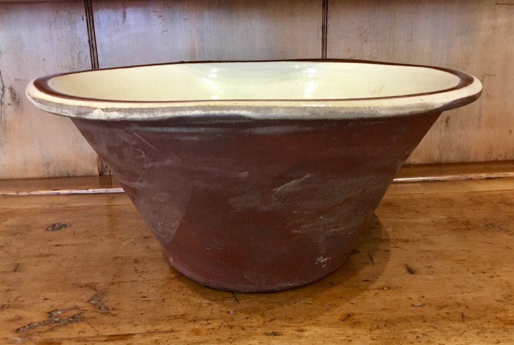 Large Antique Victorian Dairy Bowl  View IX