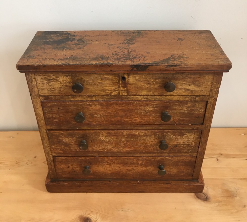 Antique Miniature Apprentice Collectors Chest of Drawers View II