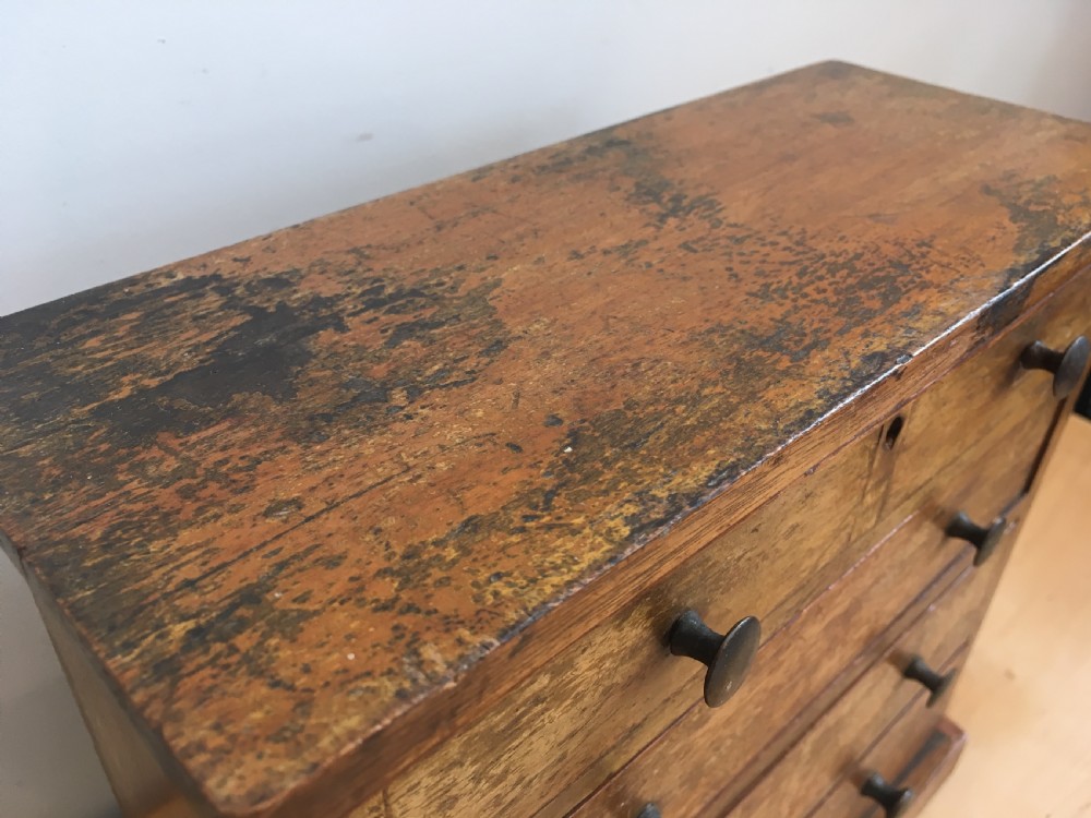 Antique Miniature Apprentice Collectors Chest of Drawers View IX