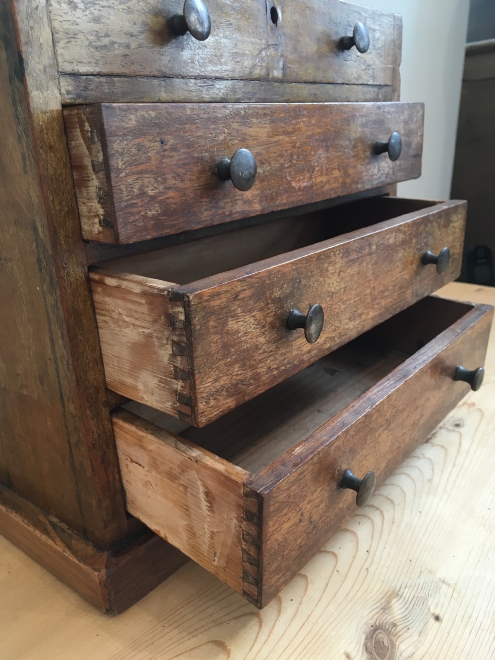 Antique Miniature Apprentice Collectors Chest of Drawers View XI