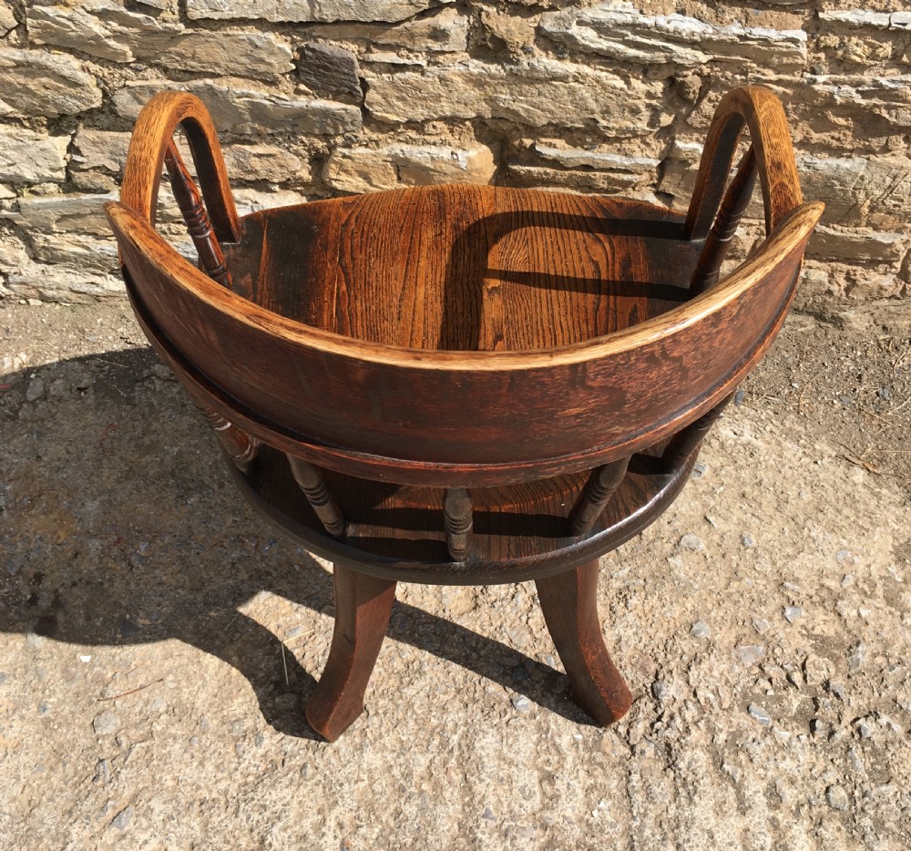 Antique Oak Swivel Office Desk Chair View X