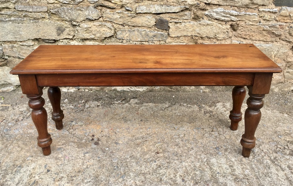 Antique Victorian Walnut Window Seat Hall Bench