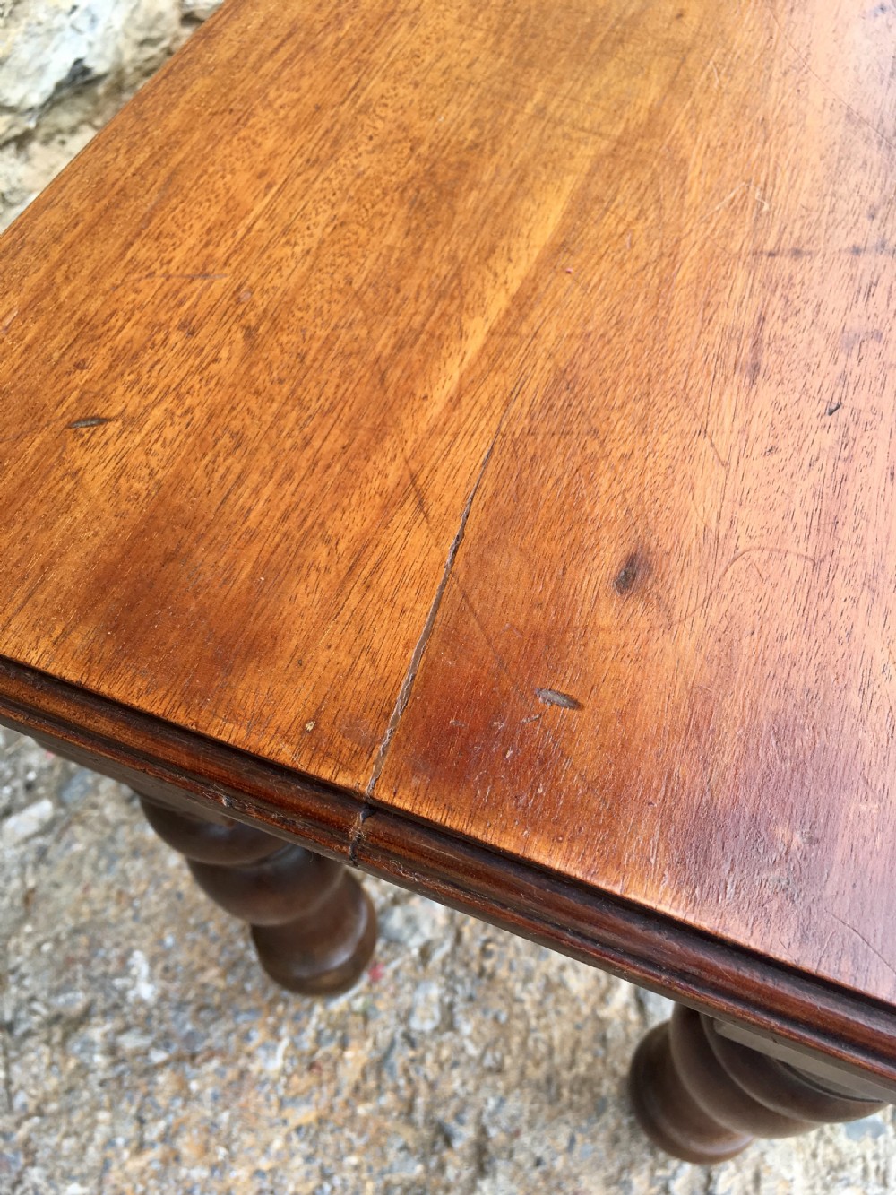 Antique Victorian Walnut Window Seat Hall Bench View IX
