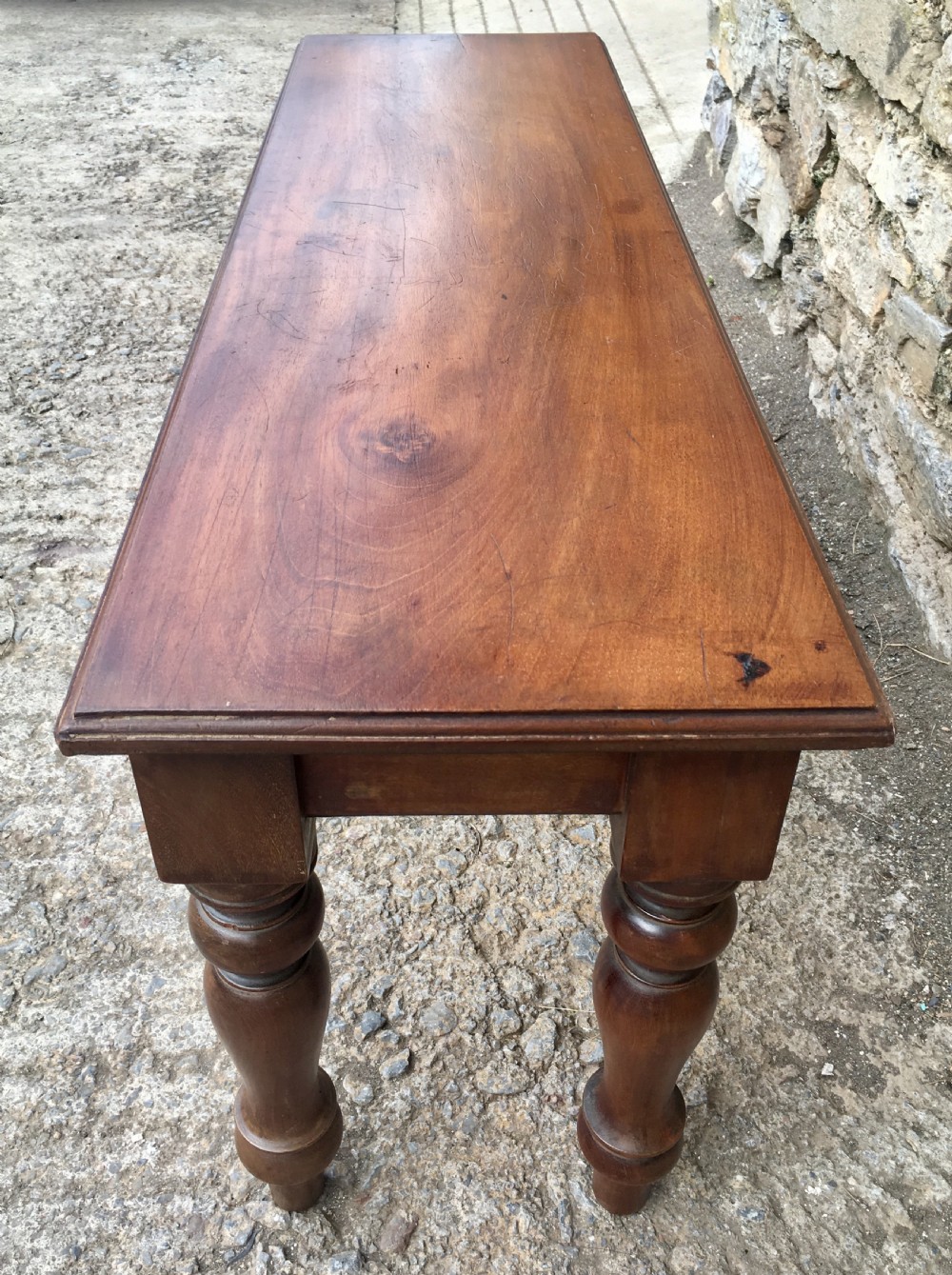 Antique Victorian Walnut Window Seat Hall Bench View XI