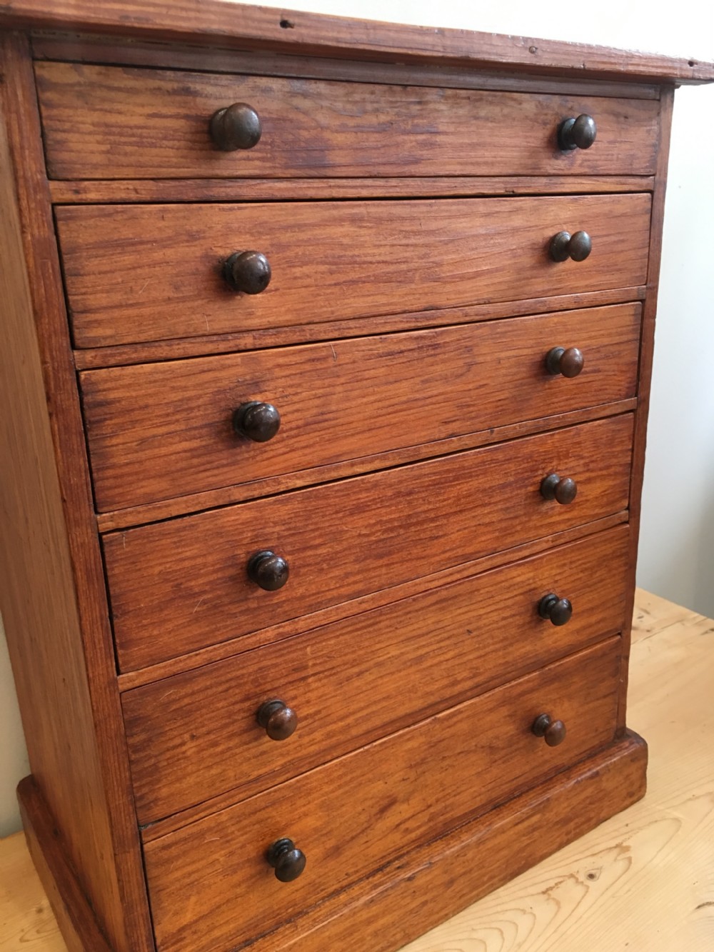 Antique Pine Tabletop Specimen Collectors Chest of Drawers View IV