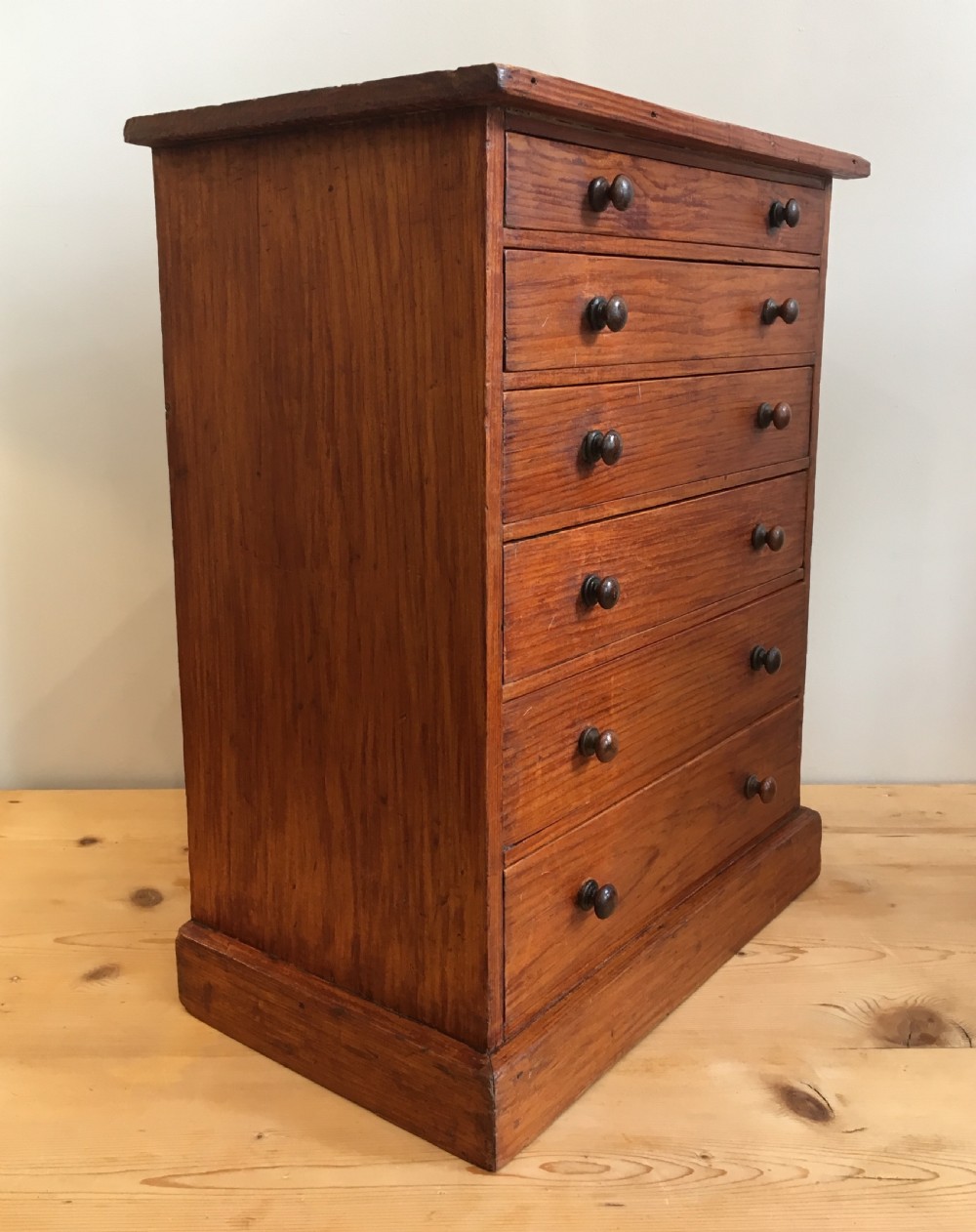 Antique Pine Tabletop Specimen Collectors Chest of Drawers View V