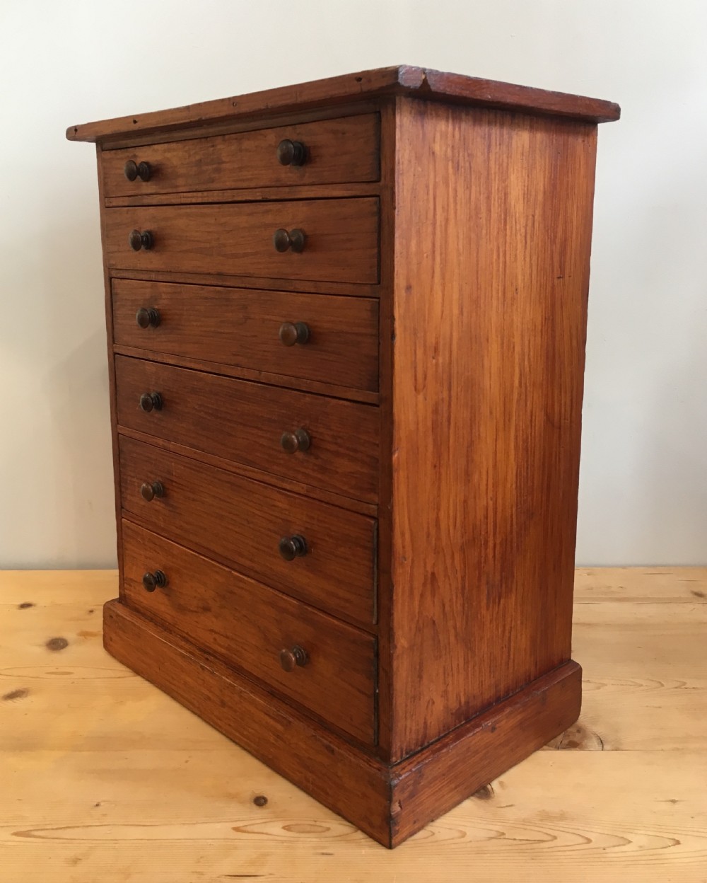 Antique Pine Tabletop Specimen Collectors Chest of Drawers View VII