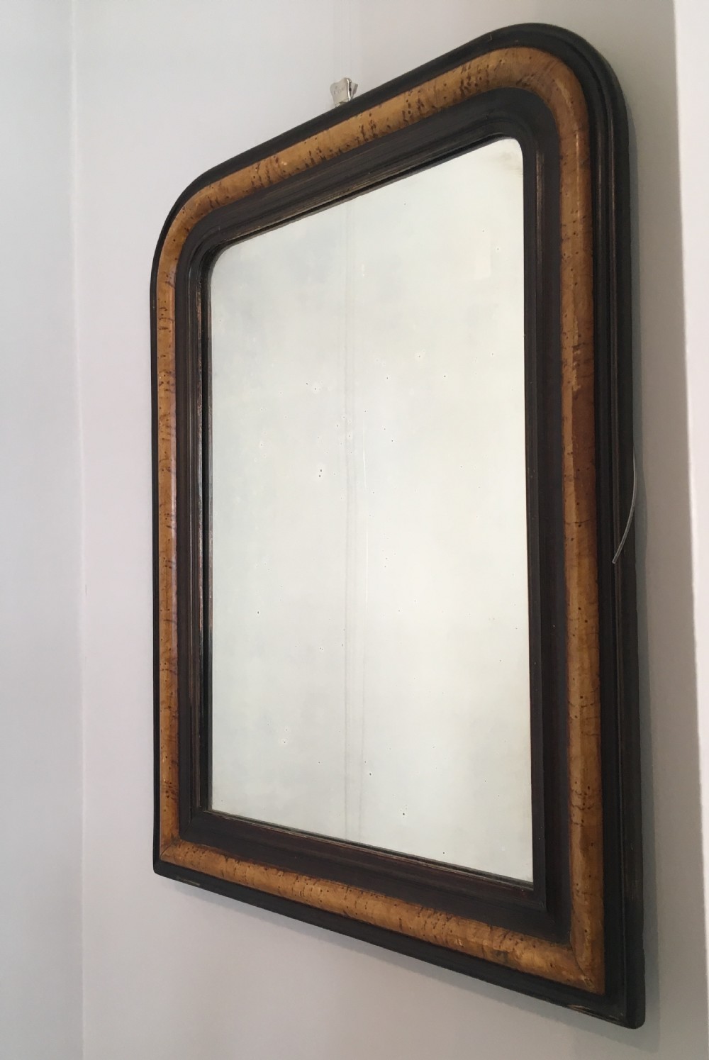 Large Antique French Faux Maple Mirror View II