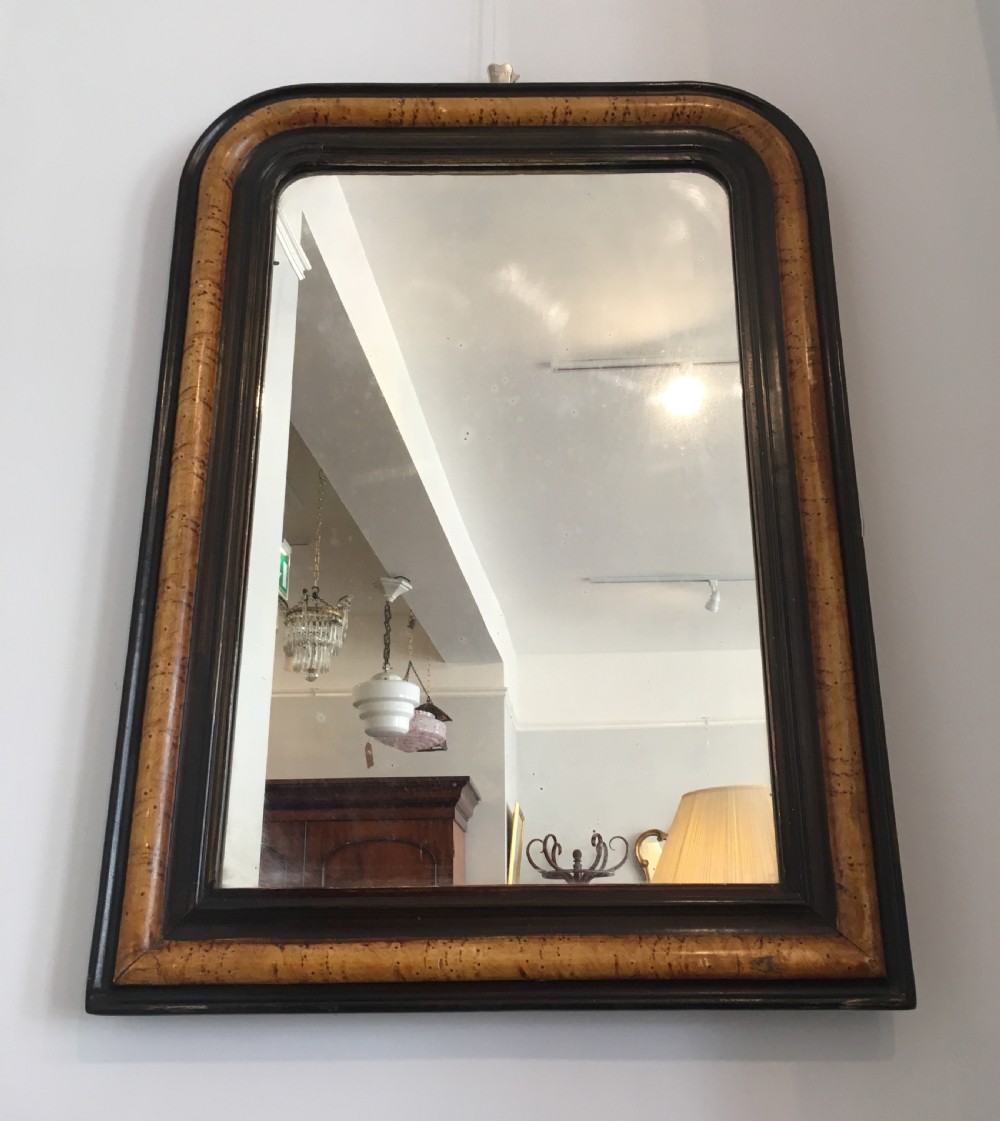 Large Antique French Faux Maple Mirror View III