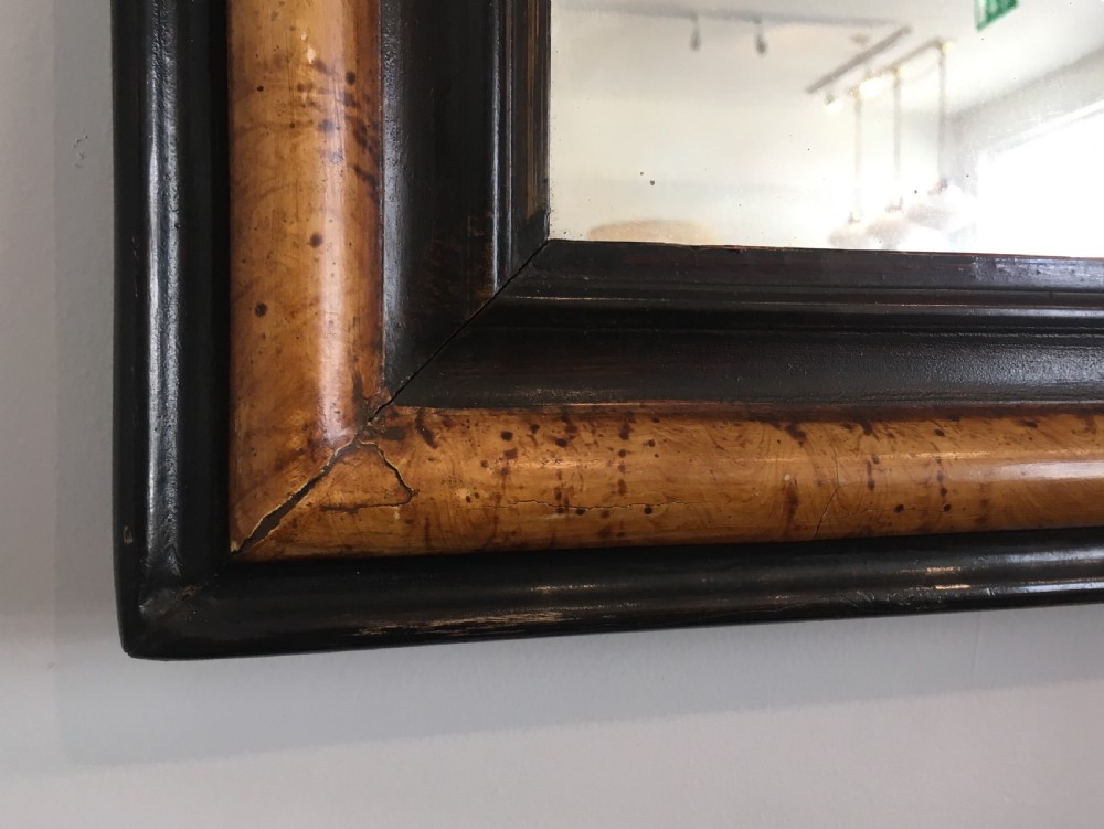 Large Antique French Faux Maple Mirror View VI