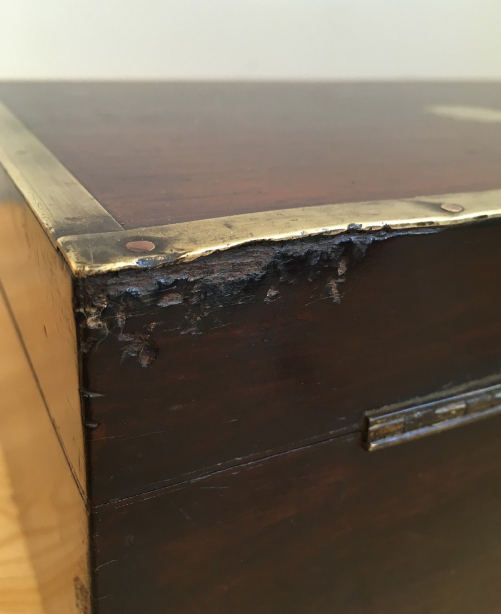 Antique Victorian Rosewood and Brass Bound Trinket Box View IV