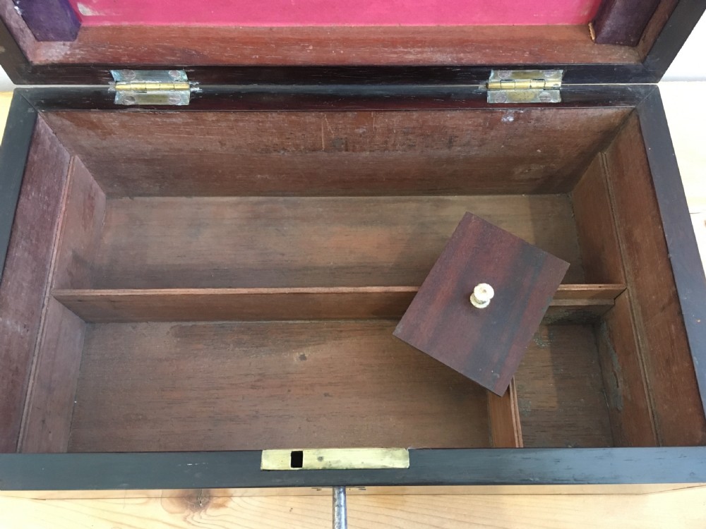 Antique Victorian Rosewood and Brass Bound Trinket Box View XI