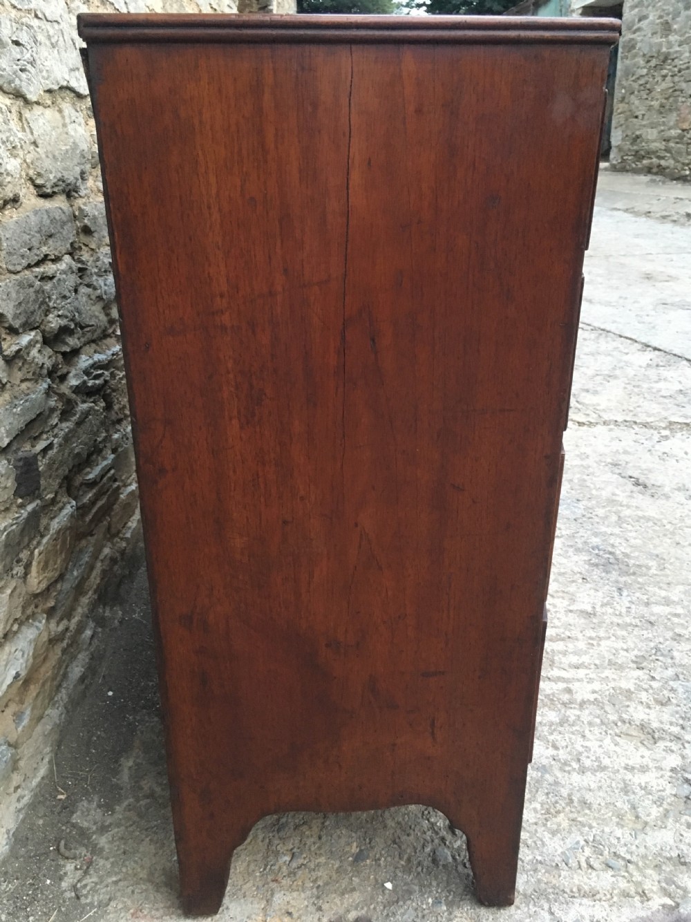 Antique Georgian Flame Mahogany Bow Front Chest of Drawers View XI