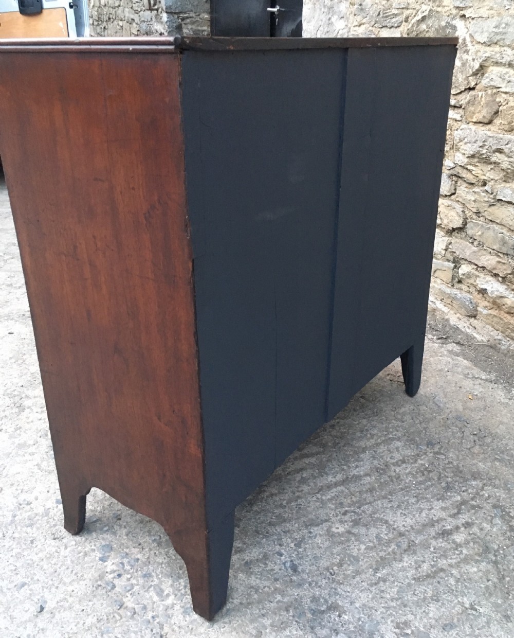 Antique Georgian Flame Mahogany Bow Front Chest of Drawers View XIV