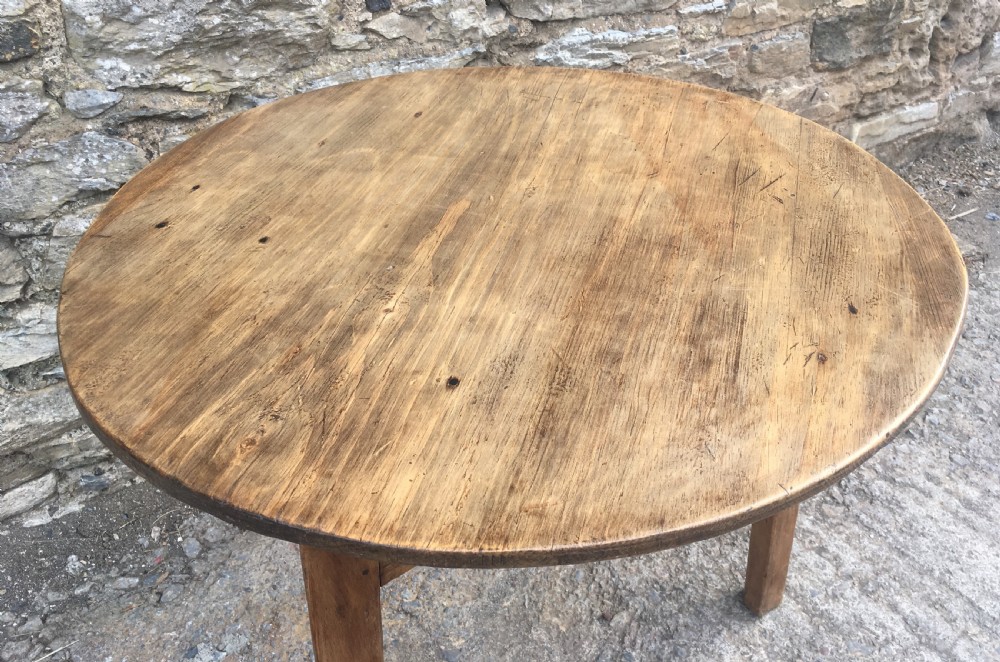 Antique 19th Century Pine Cricket Table View V