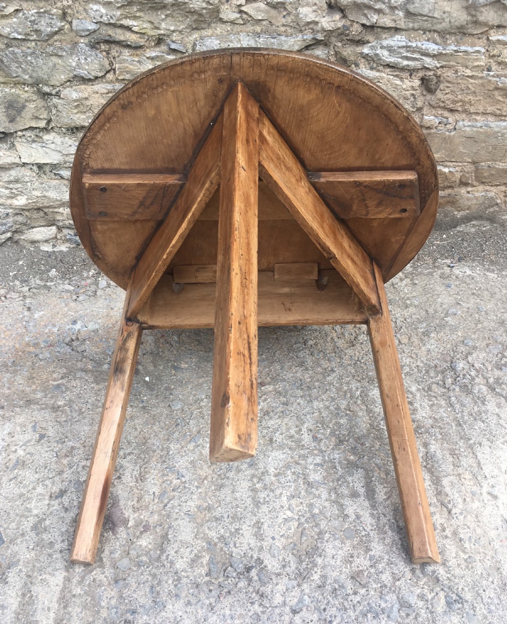 Antique 19th Century Pine Cricket Table View XII