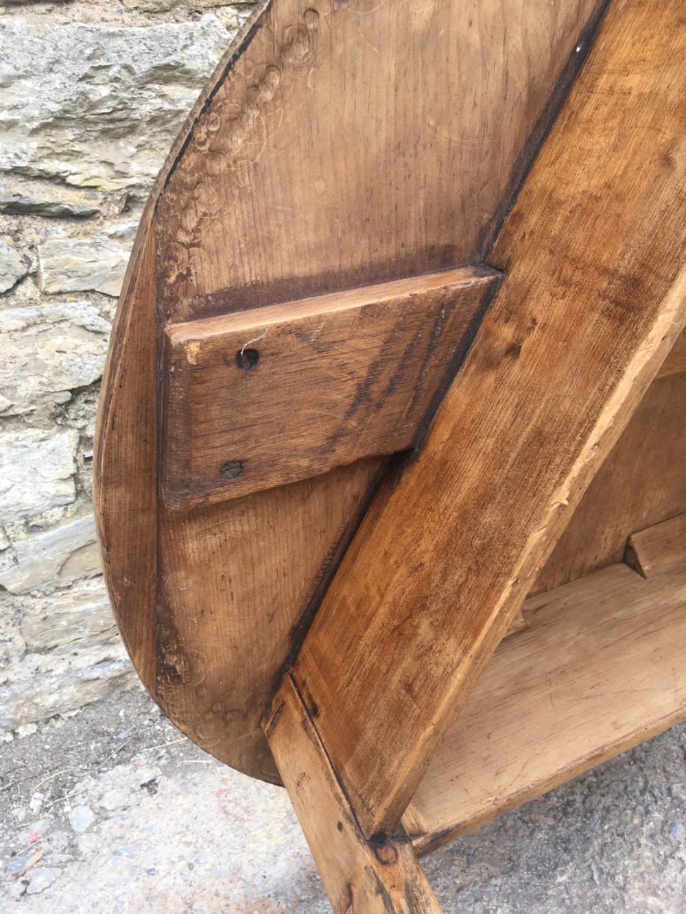 Antique 19th Century Pine Cricket Table View XIII