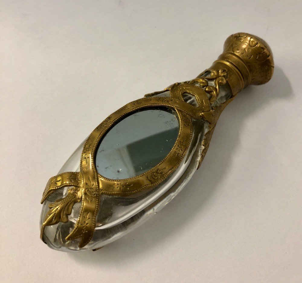 Antique French Ormolu Brass Mounted Glass Scent Bottle View VII