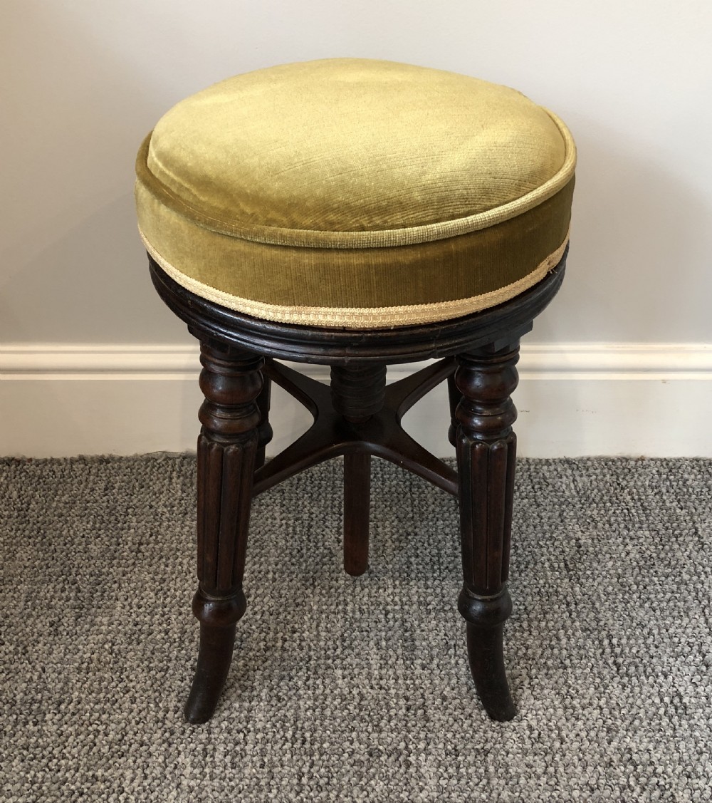 Antique Regency Mahogany Adjustable Piano Stool View II