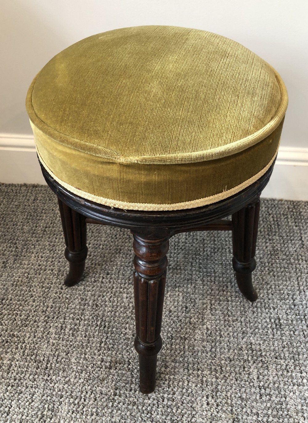Antique Regency Mahogany Adjustable Piano Stool View VIII