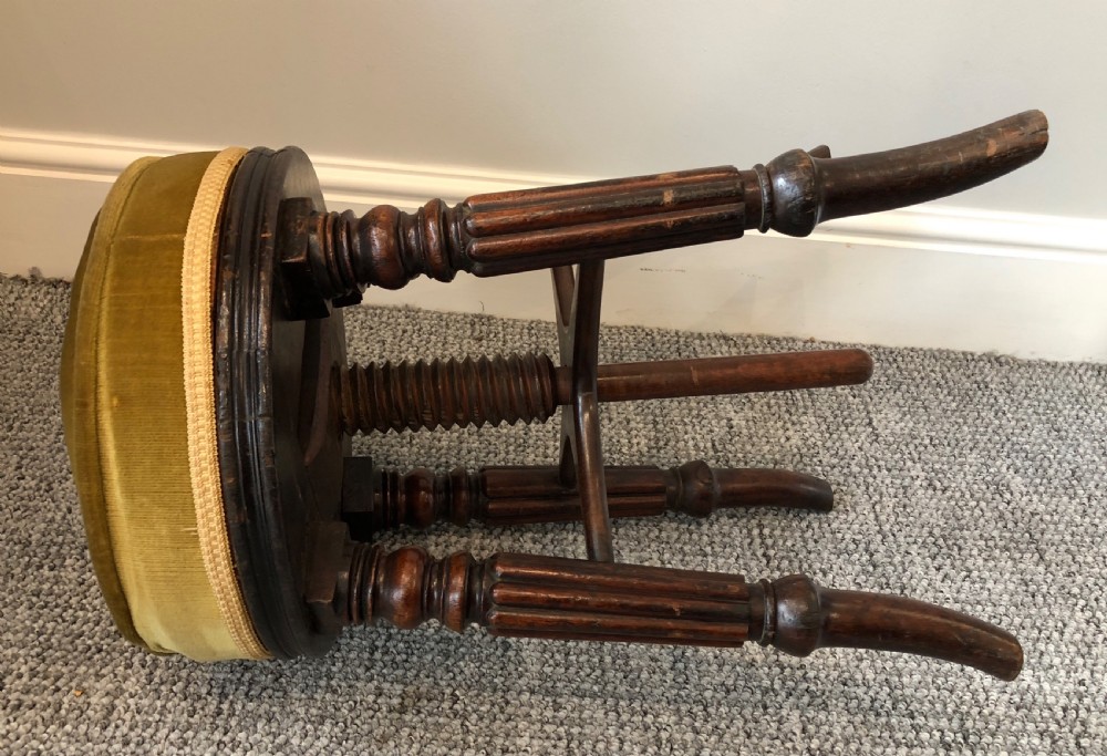 Antique Regency Mahogany Adjustable Piano Stool View IX