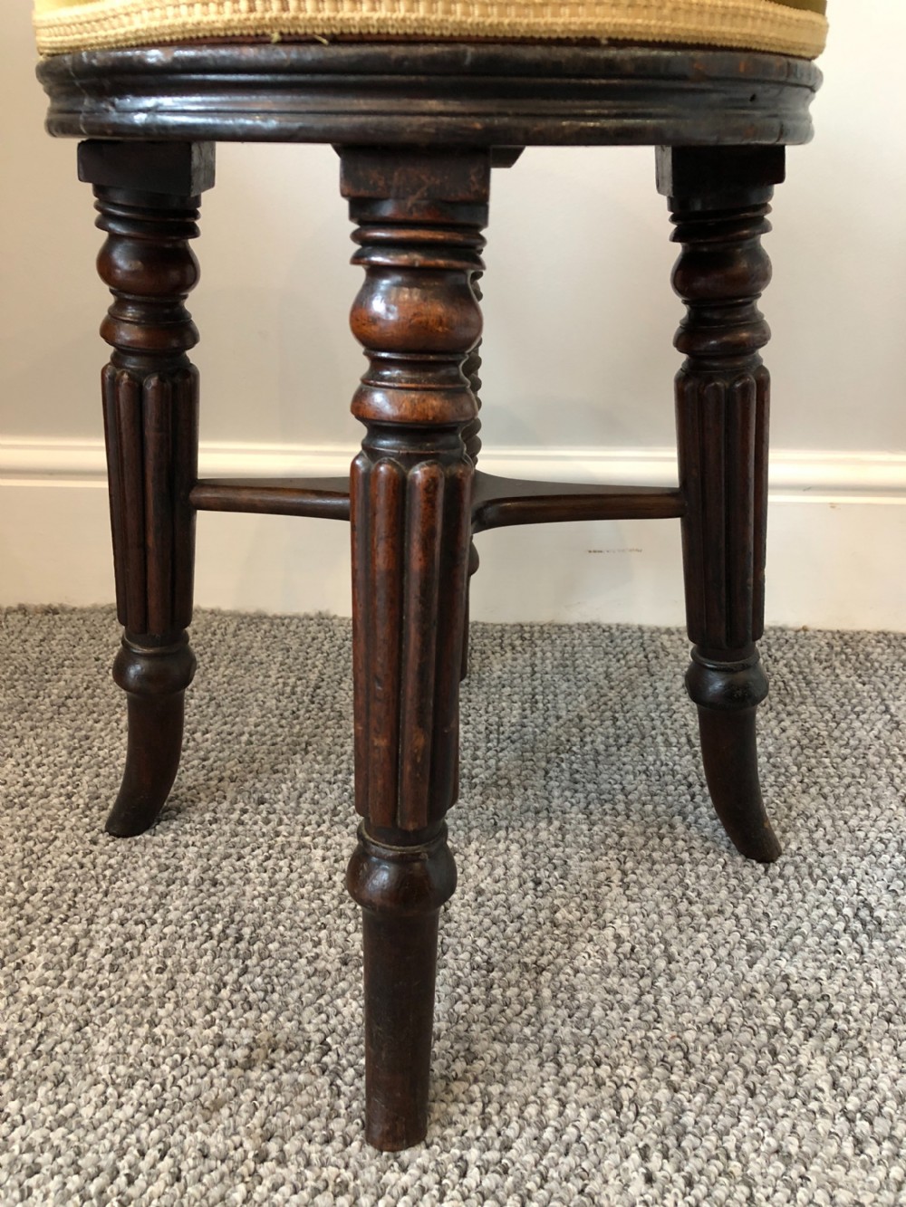 Antique Regency Mahogany Adjustable Piano Stool View X