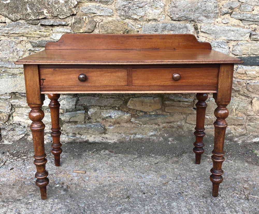 Victorian Mahogany Two Drawer Side Table 