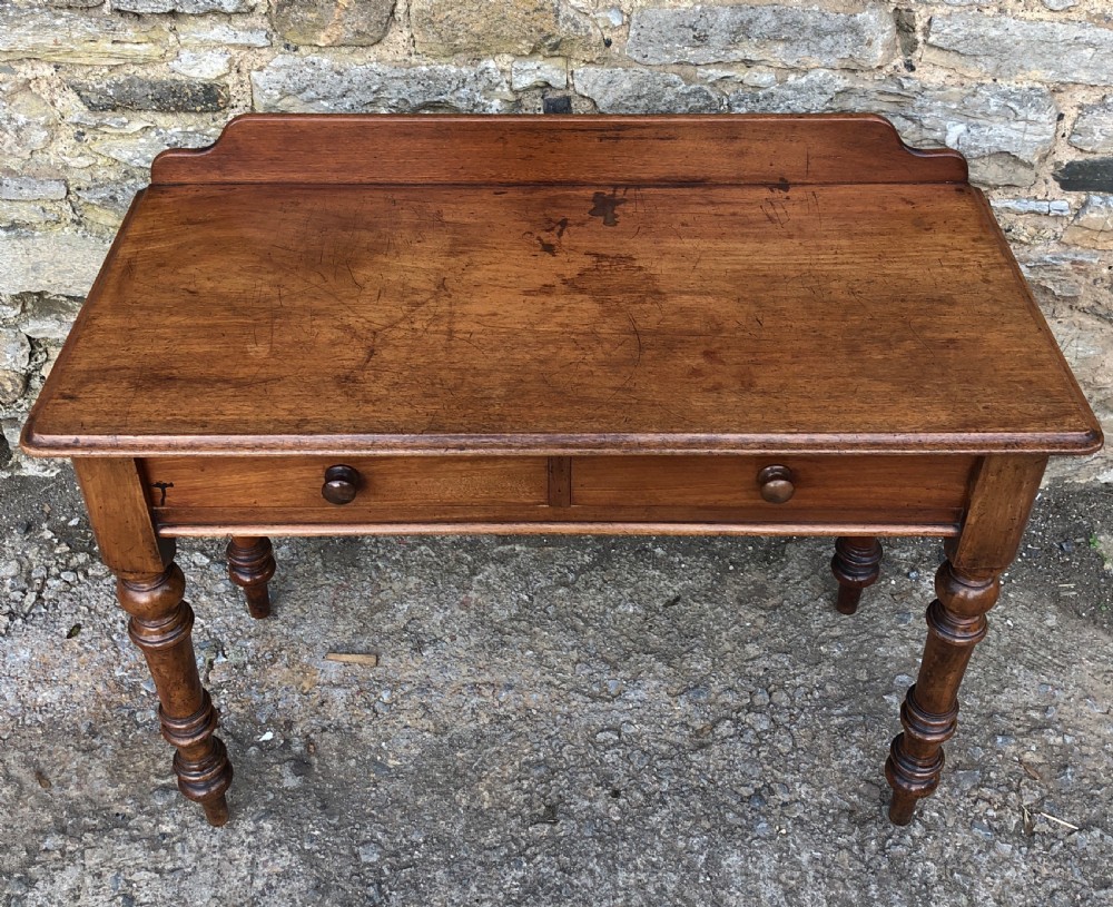 Victorian Mahogany Two Drawer Side Table  View IV
