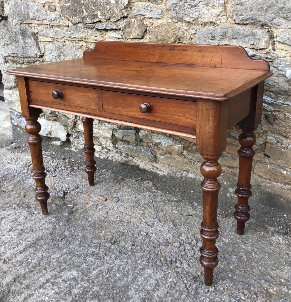 Victorian Mahogany Two Drawer Side Table  View VI