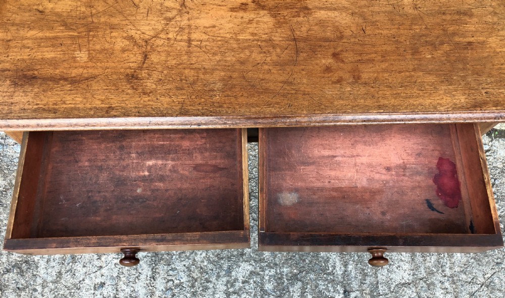 Victorian Mahogany Two Drawer Side Table  View XII