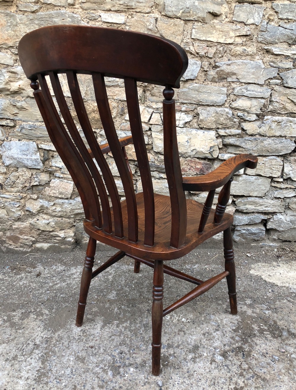Antique Elm Farmhouse Windsor Chair  View V