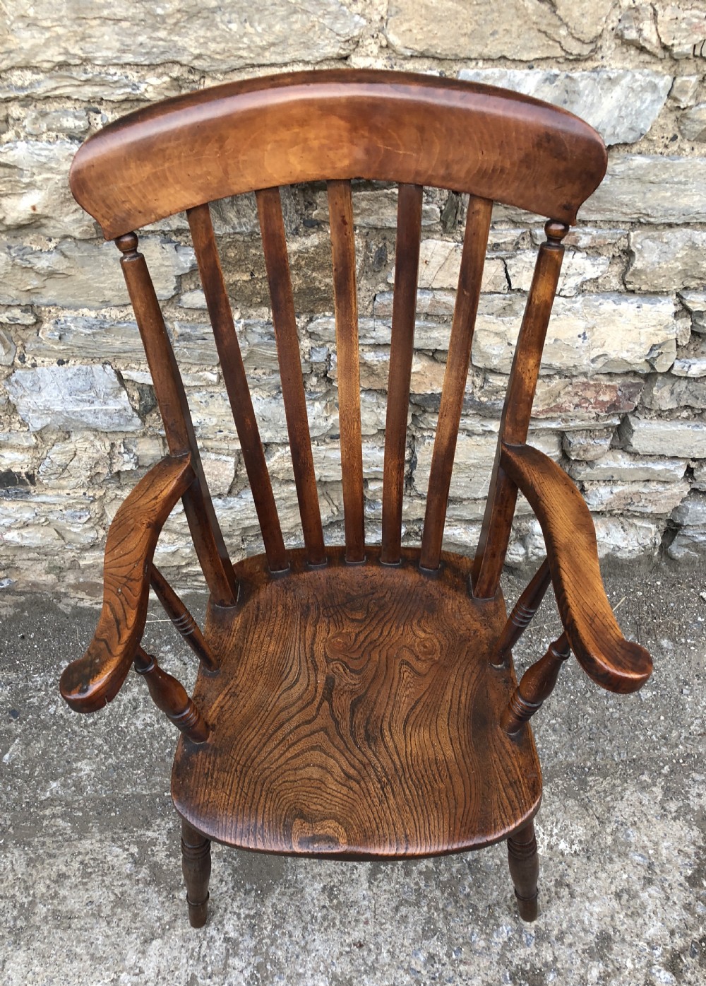 Antique Elm Farmhouse Windsor Chair  View VII