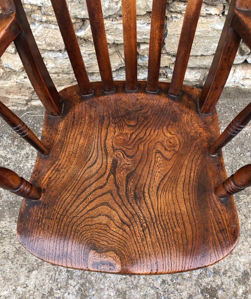 Antique Elm Farmhouse Windsor Chair  View X