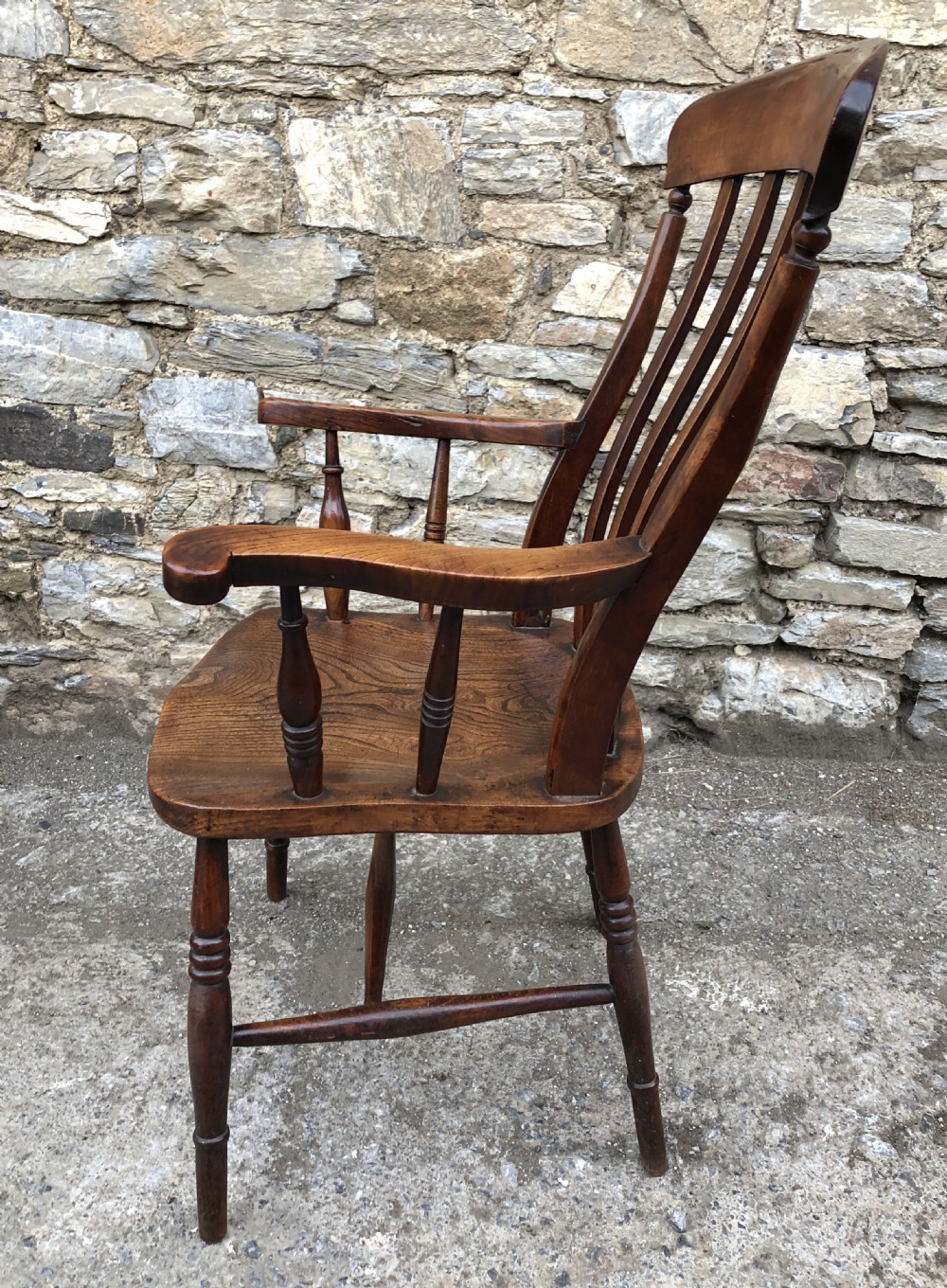 Antique Elm Farmhouse Windsor Chair  View XI