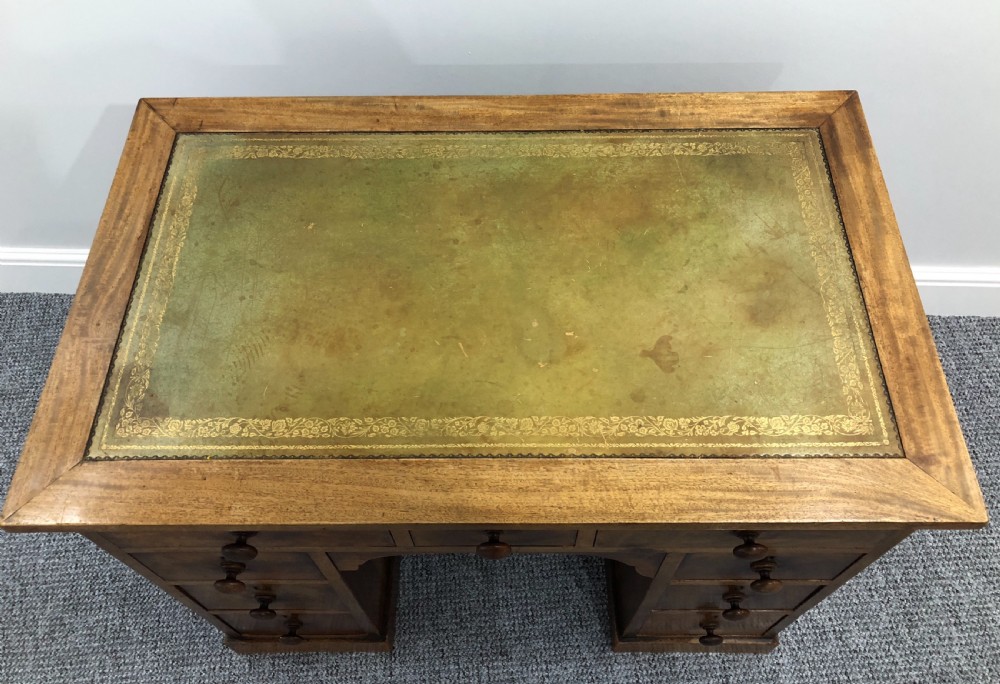 Victorian Mahogany Kneehole Desk with Leather Writing Surface  View VI
