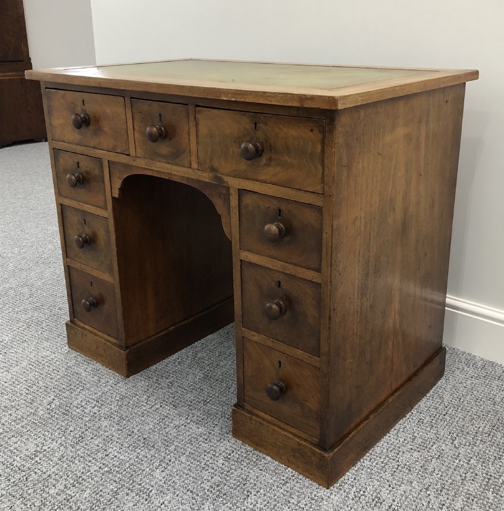 Victorian Mahogany Kneehole Desk with Leather Writing Surface  View VII