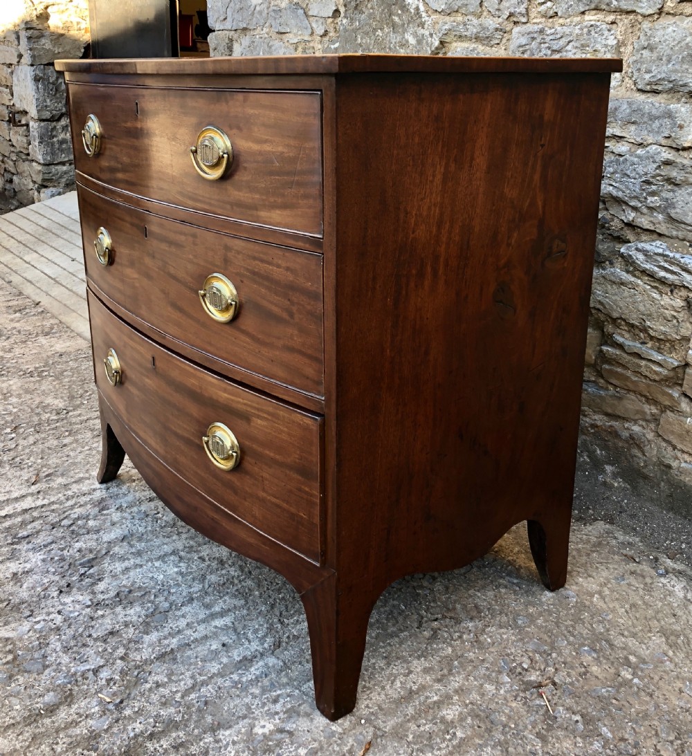 Small Antique Georgian Regency Bow Front Chest of Drawers View III