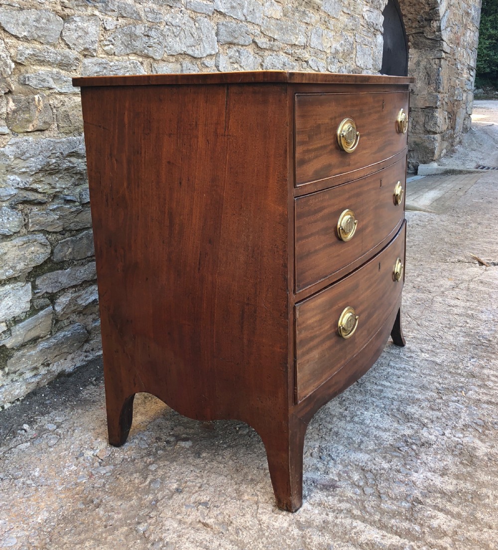 Small Antique Georgian Regency Bow Front Chest of Drawers View IV