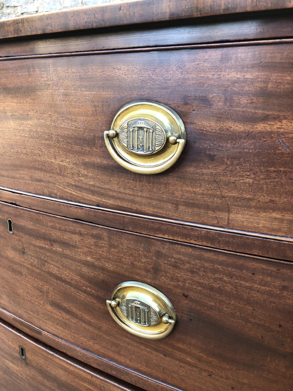 Small Antique Georgian Regency Bow Front Chest of Drawers View XIII