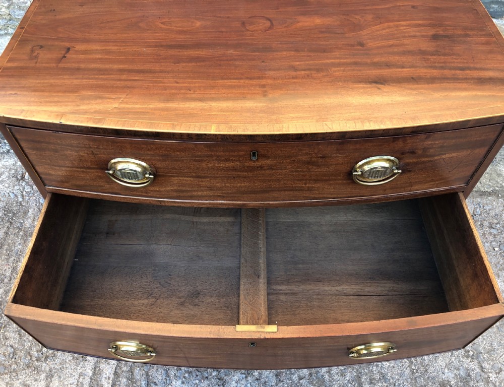Small Antique Georgian Regency Bow Front Chest of Drawers View XV