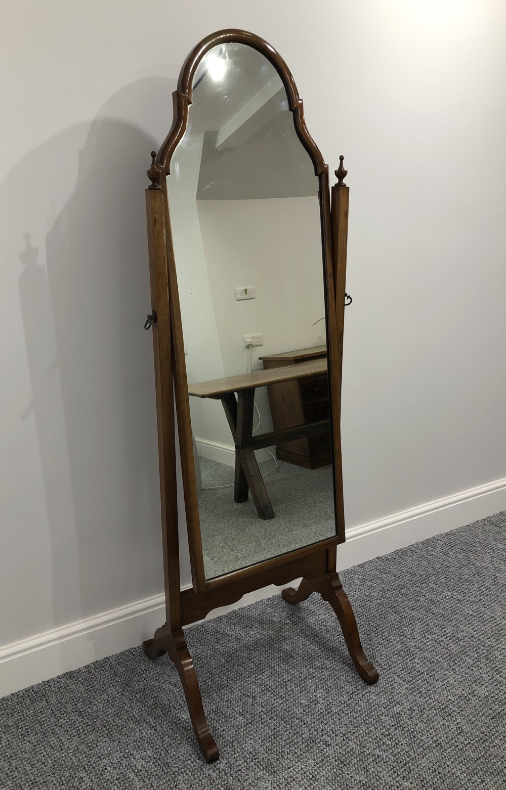 Edwardian Mahogany Cheval Mirror View II