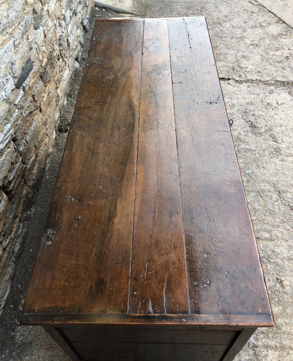 Large Antique 18th Century Oak Panelled Coffer View IX