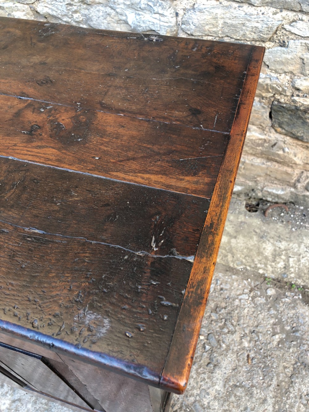 Large Antique 18th Century Oak Panelled Coffer View X