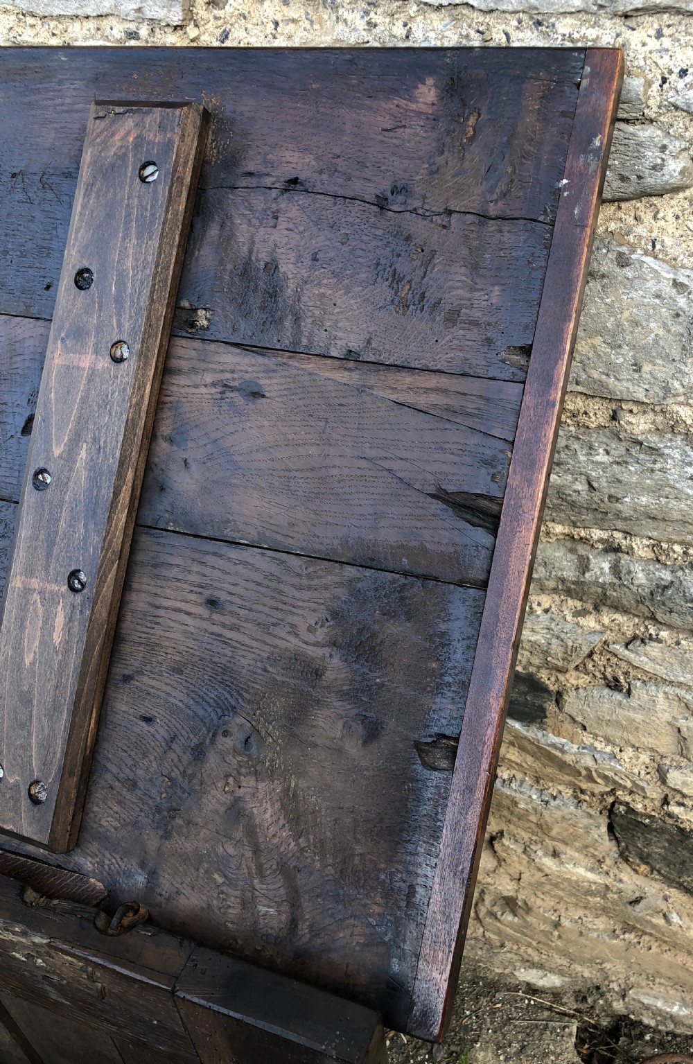 Large Antique 18th Century Oak Panelled Coffer View XV