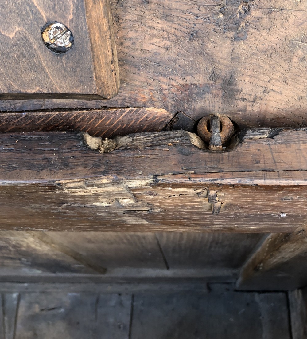 Large Antique 18th Century Oak Panelled Coffer View XVII